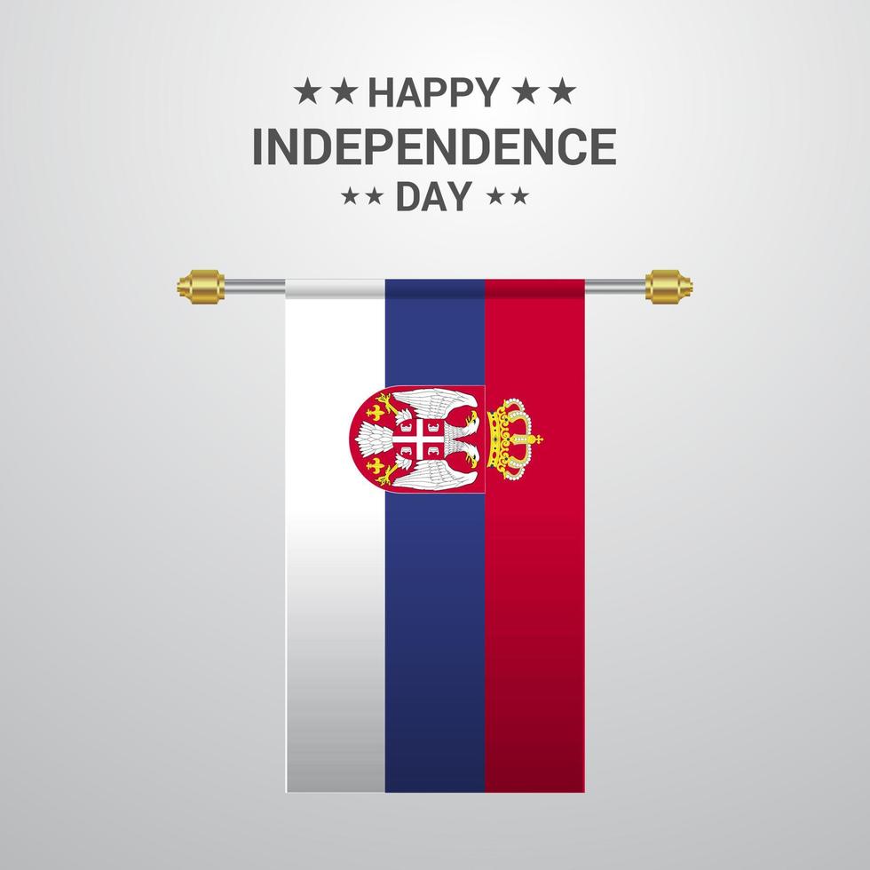 fundo de bandeira pendurada do dia da independência da sérvia vetor