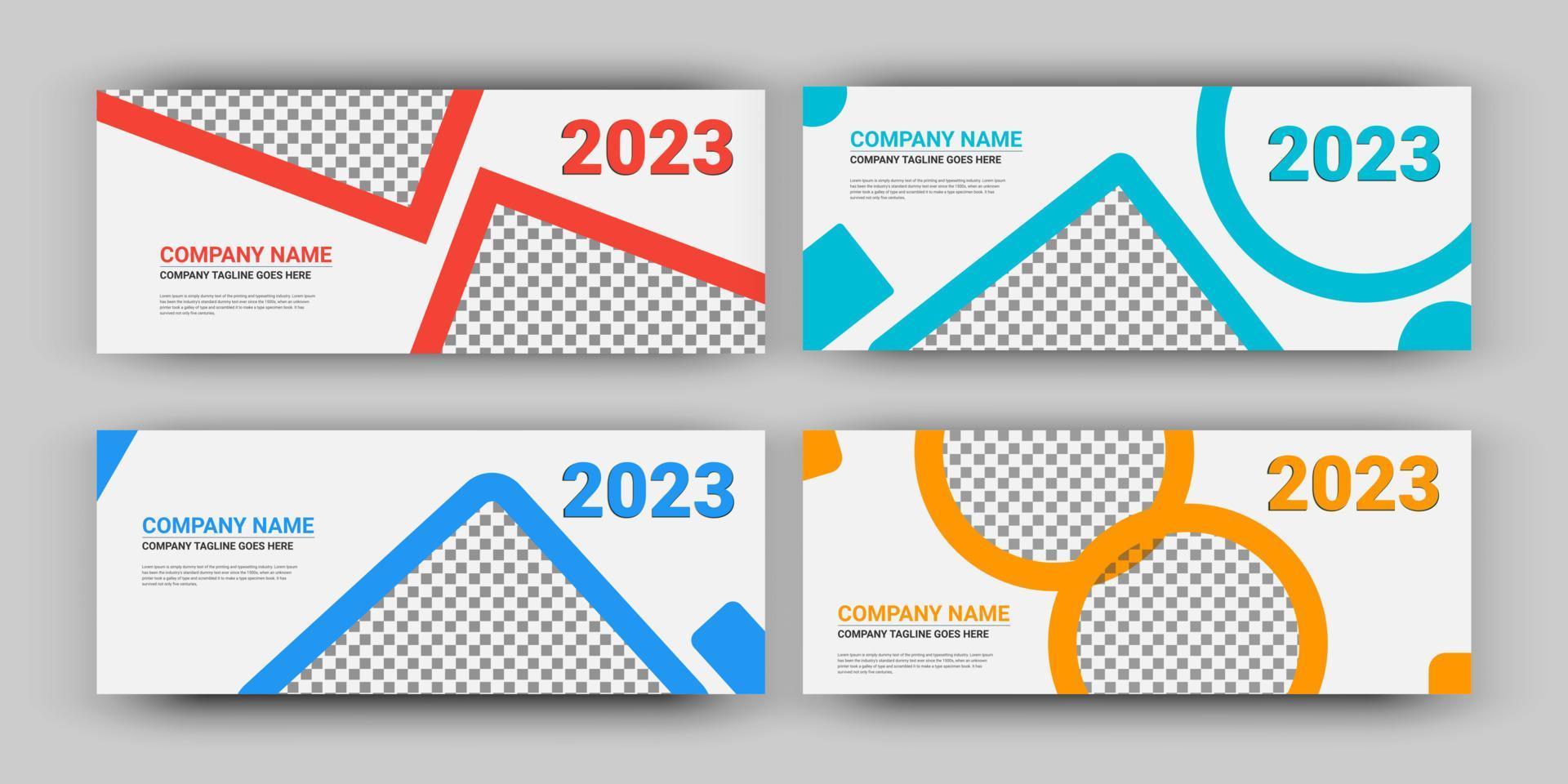 capas modernas ou cartazes horizontais em estilo minimalista moderno para identidade corporativa, promoção, branding, banner de publicidade de mídia social. modelo de design de layout moderno. vetor