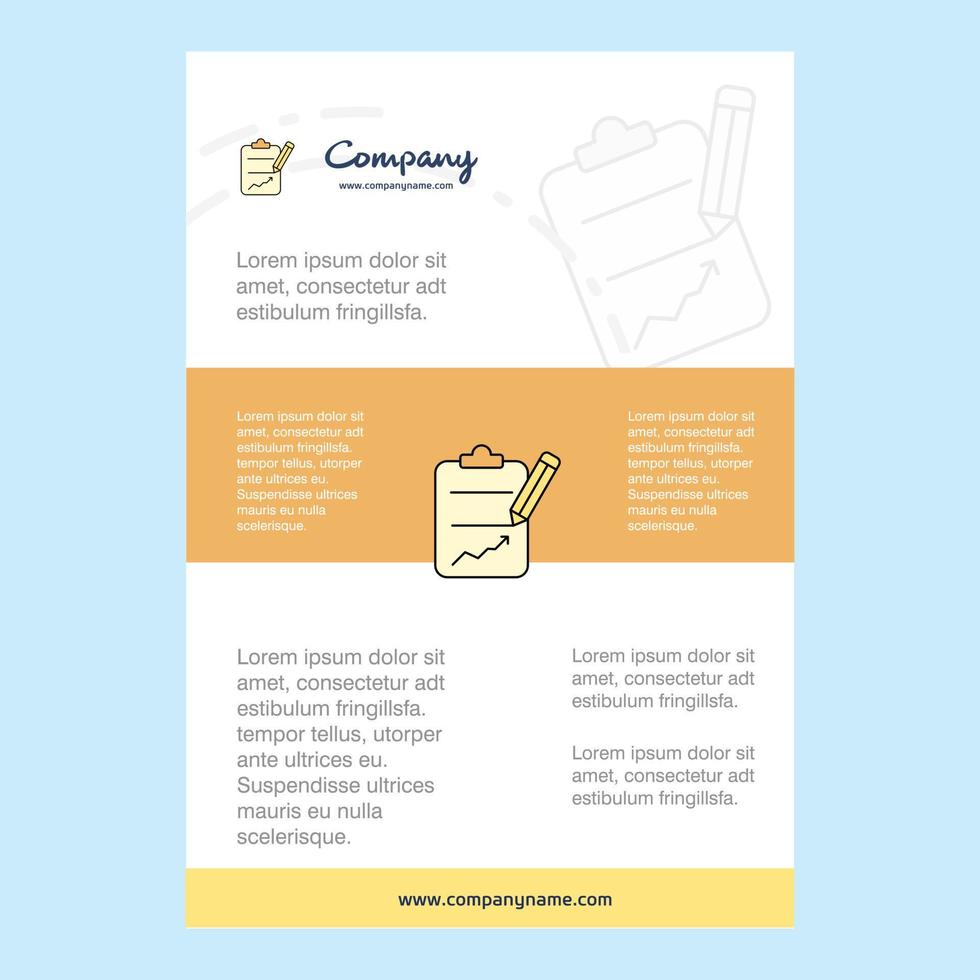 layout de modelo para a área de transferência perfil da empresa apresentações de relatório anual folheto folheto fundo vector