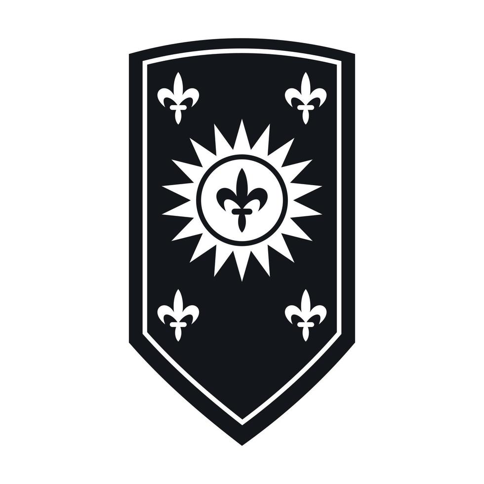 vetor simples ícone escudo heráldico. crista medieval