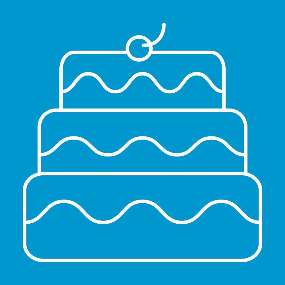 novo ícone de linha fina de bolo de aniversário vetor