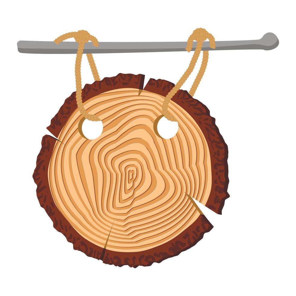 placa de círculo de desenho de madeira vetor