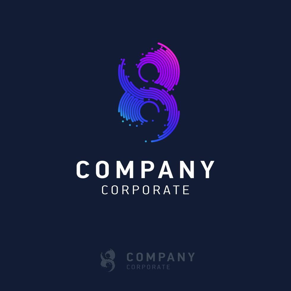 8 vetor de design de logotipo da empresa