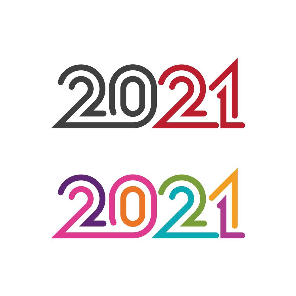 Ícone de ano novo de 2021 vetor