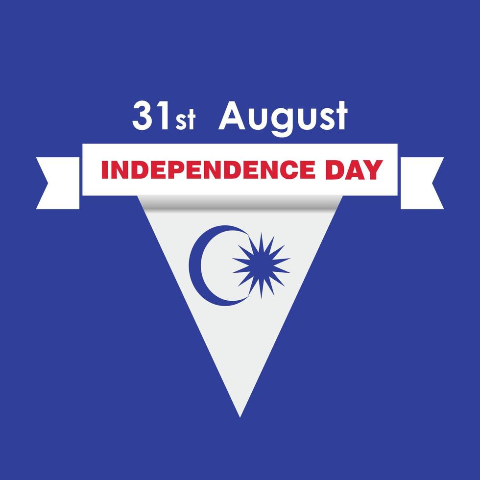 vetor de design de cartão de dia da independência da malásia