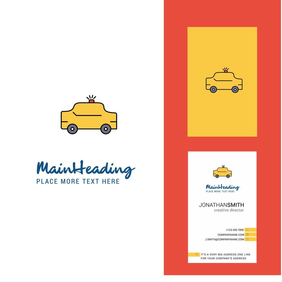logotipo criativo de táxi e vetor de design vertical de cartão de visita