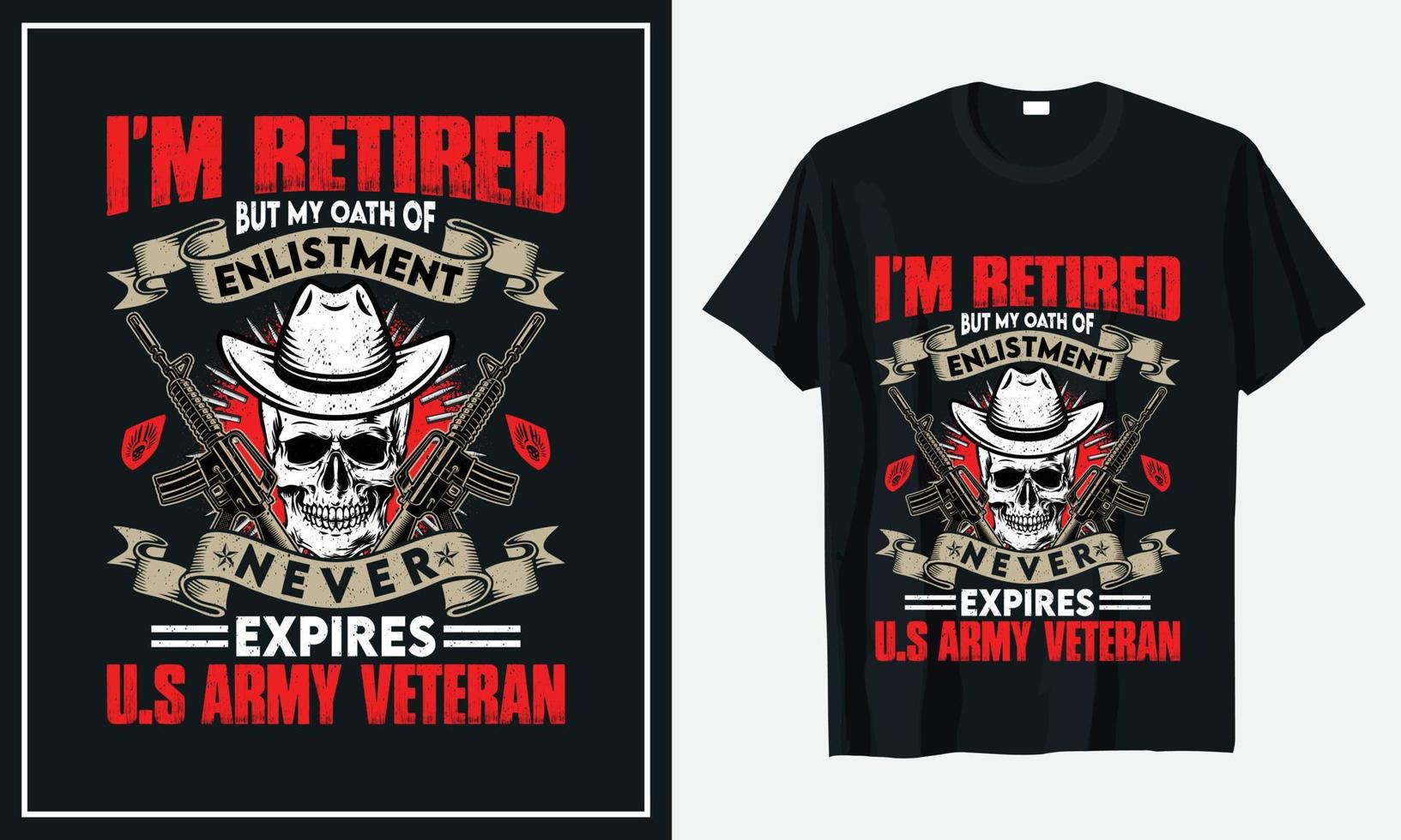 veterano do design de t-shirt do exército dos estados unidos vetor