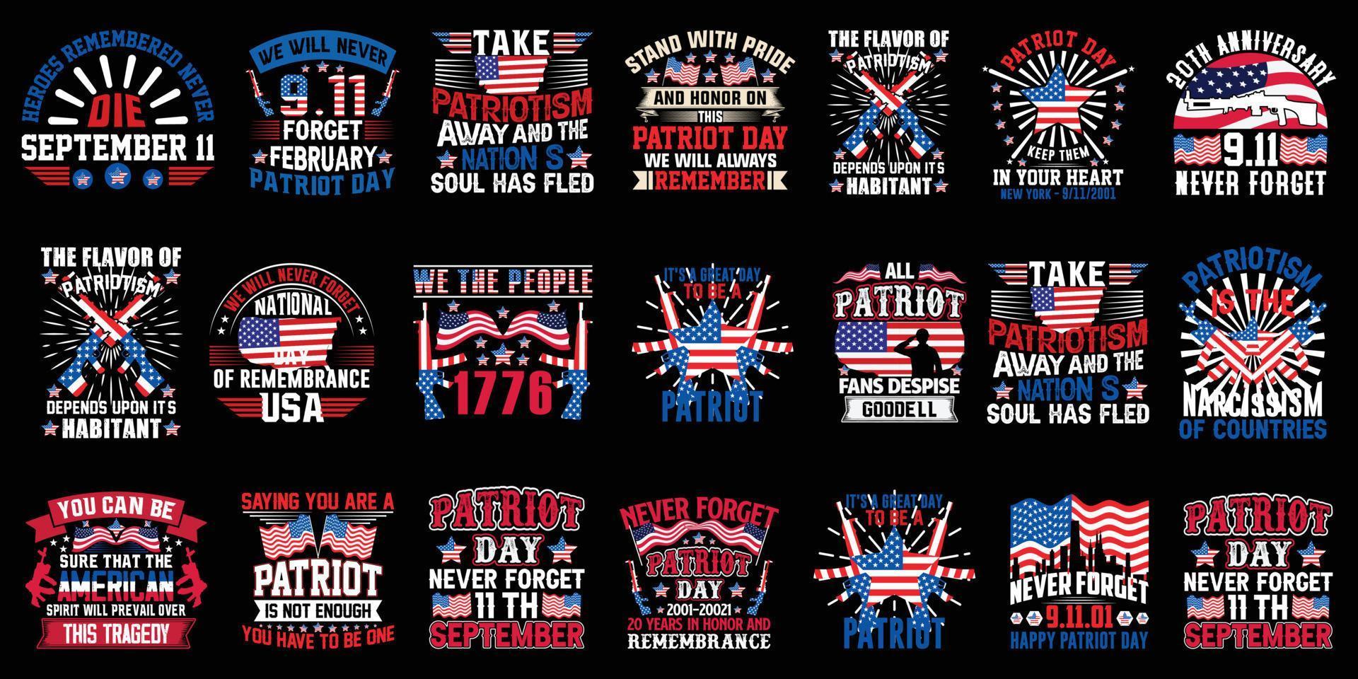 design de camiseta do exército patriota da bandeira americana vetor