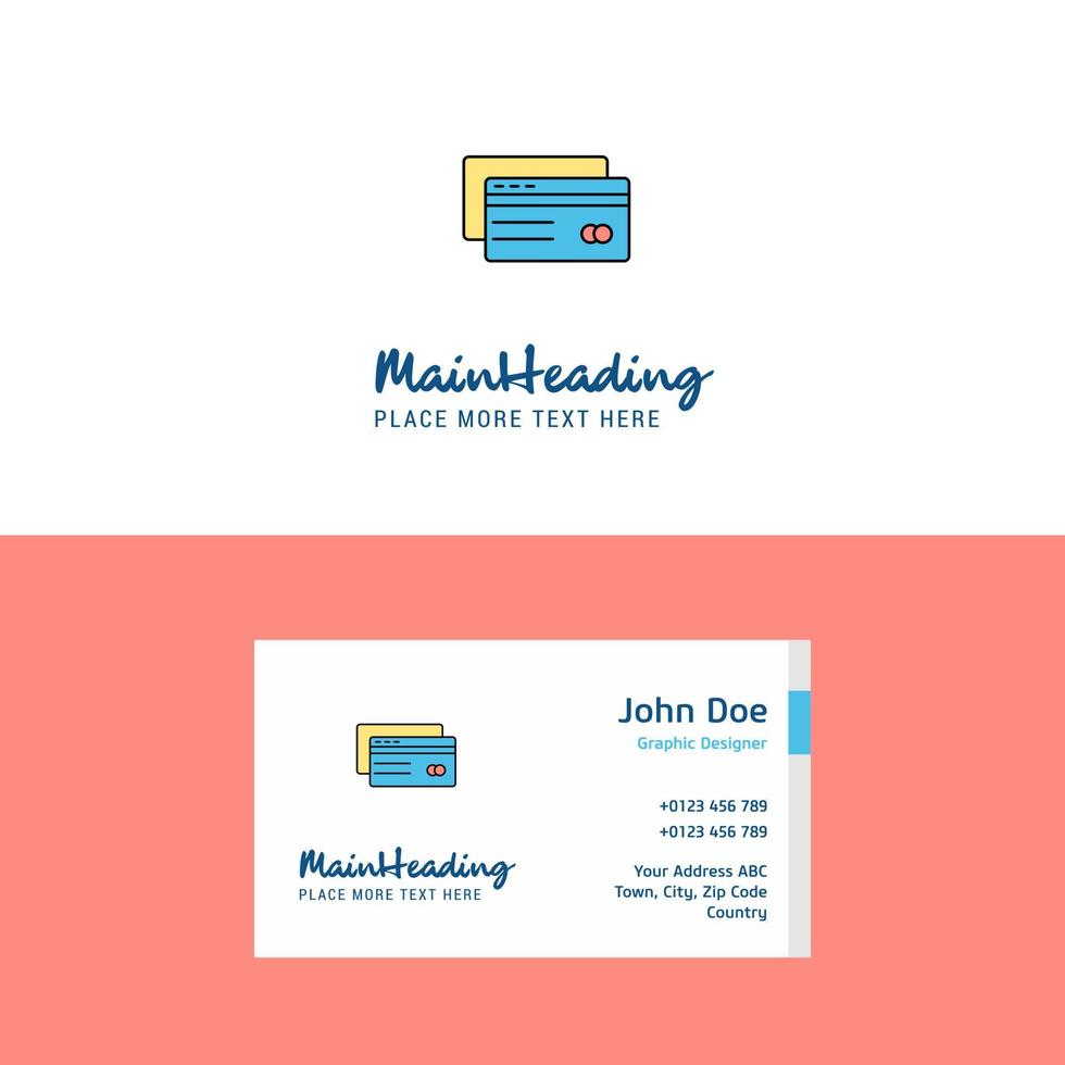 logotipo de cartão de crédito plano e modelo de cartão de visita design de logotipo de conceito de negócios vetor