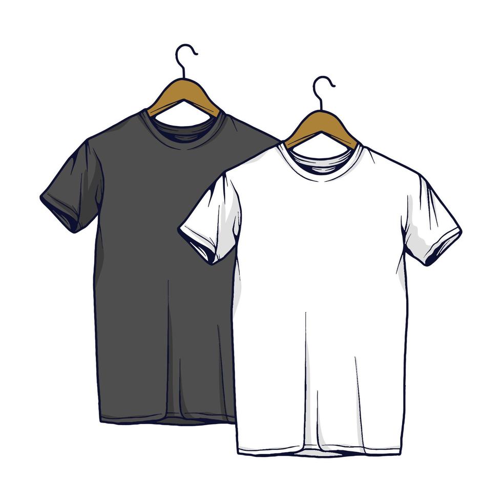 jaqueta e jaqueta bomber de camiseta simples maquete de ilustração em estilo vetorial vetor