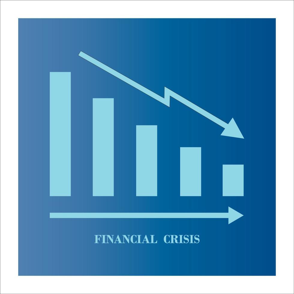 design de vetor de logotipo de ícone de recessão e crise financeira