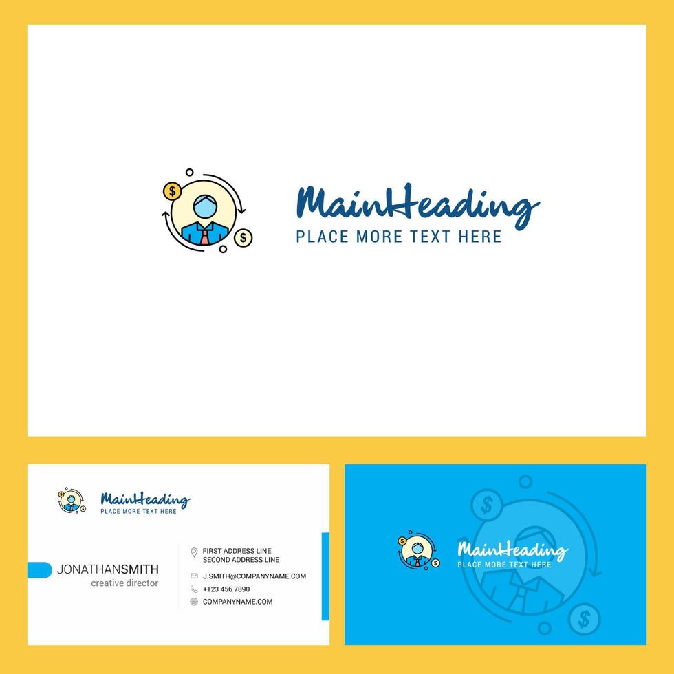 design de logotipo de avatar com slogan frente e verso modelo de cartão busienss vector design criativo