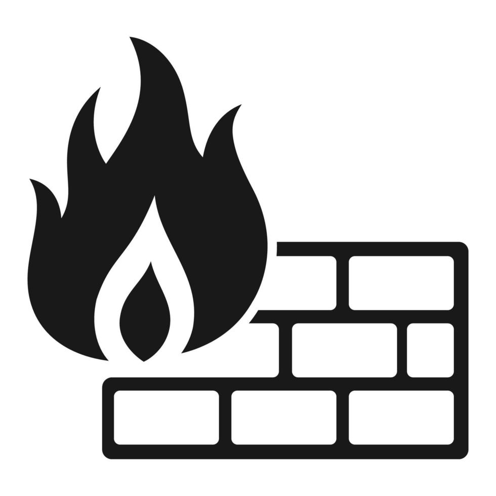firewall de ícone preto e branco vetor