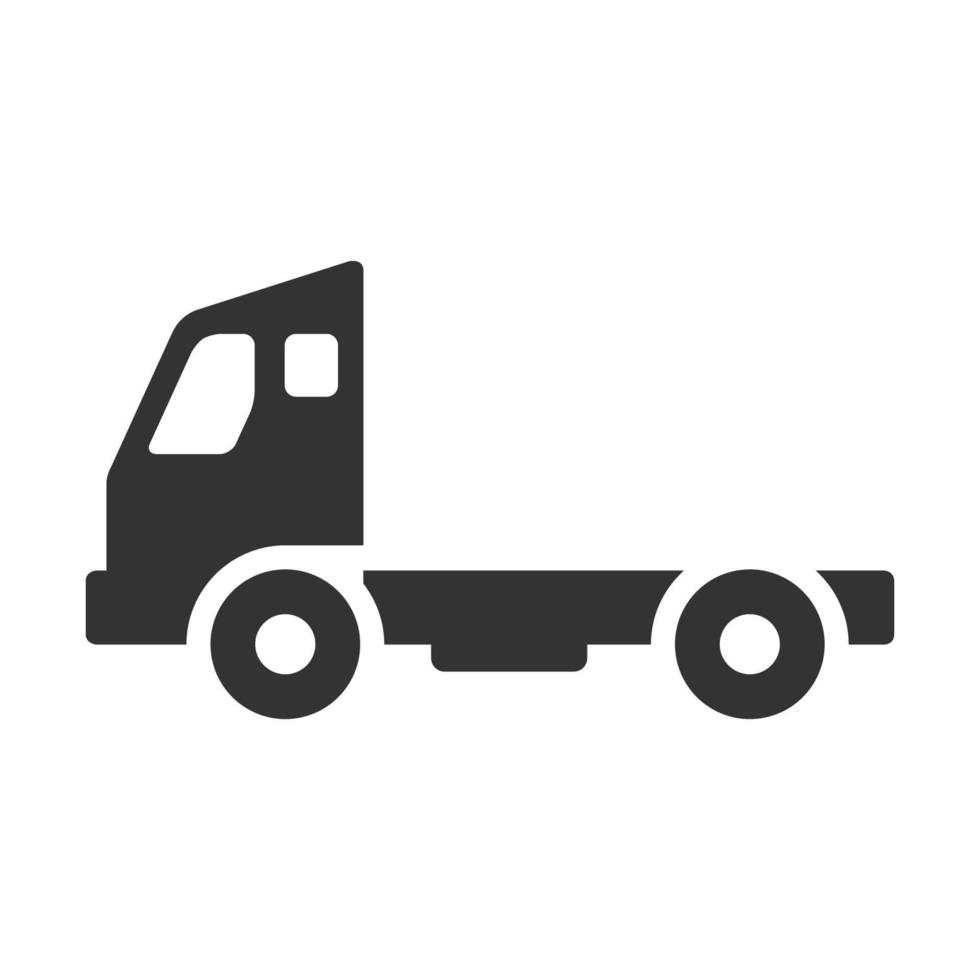 caminhão de contêiner de ícone preto e branco vetor
