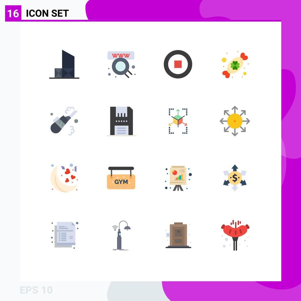 pacote de interface do usuário de 16 cores planas básicas de pacote editável de doces do dia da web do festival de limpeza de elementos de design de vetor criativo