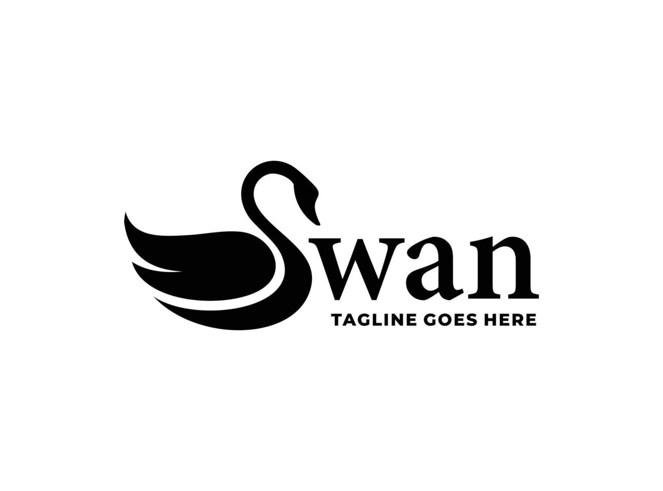 vetor de design de logotipo plano simples de cisne