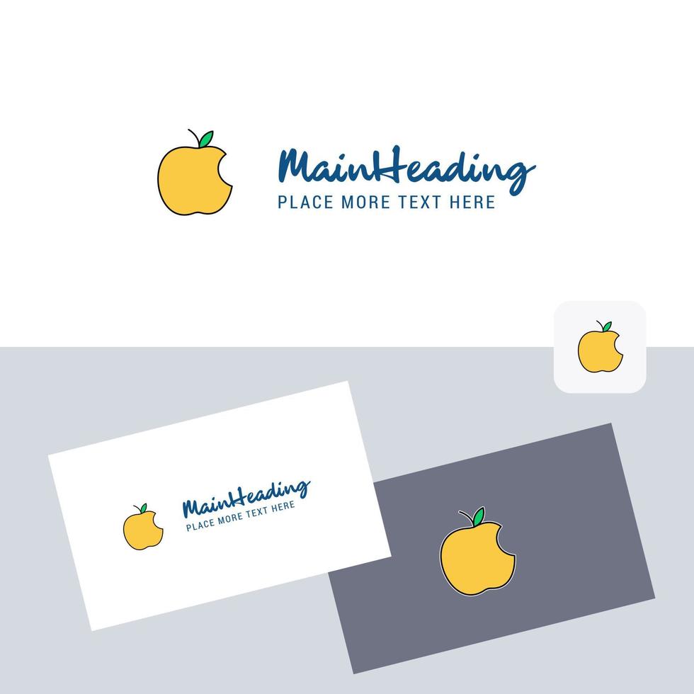 logotipo de vetor de maçã com modelo de cartão de visita elegante vetor de identidade corporativa