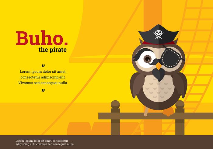 Vector Character Buho pirata