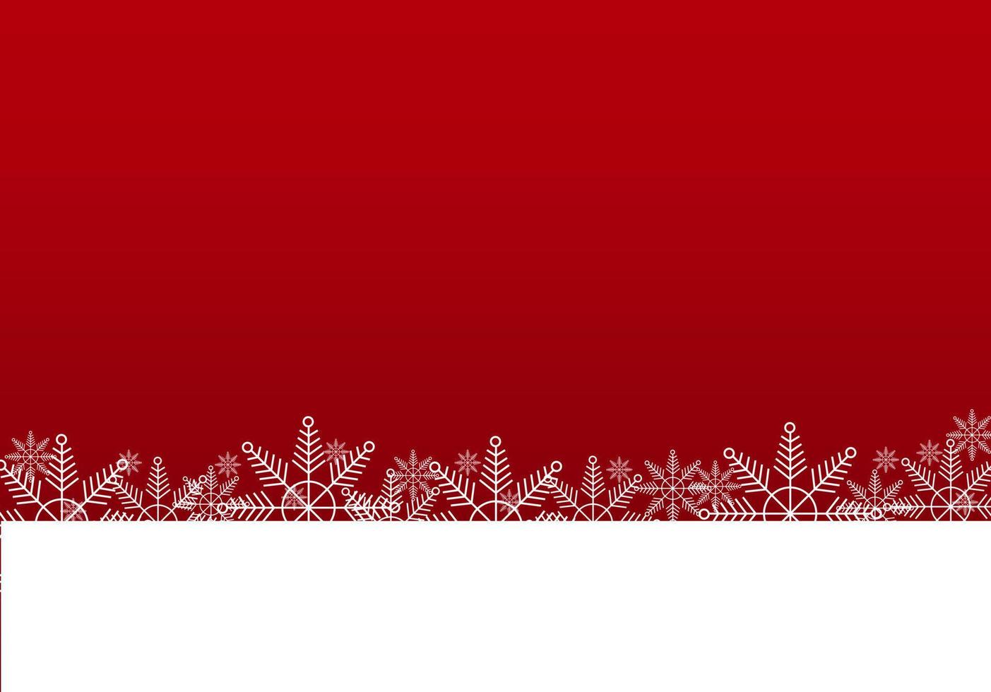 banner da web com flocos de neve. fundo vermelho com espaço para seus desejos, cartão de férias simples com flocos de neve, feliz natal. ilustração vetorial vetor