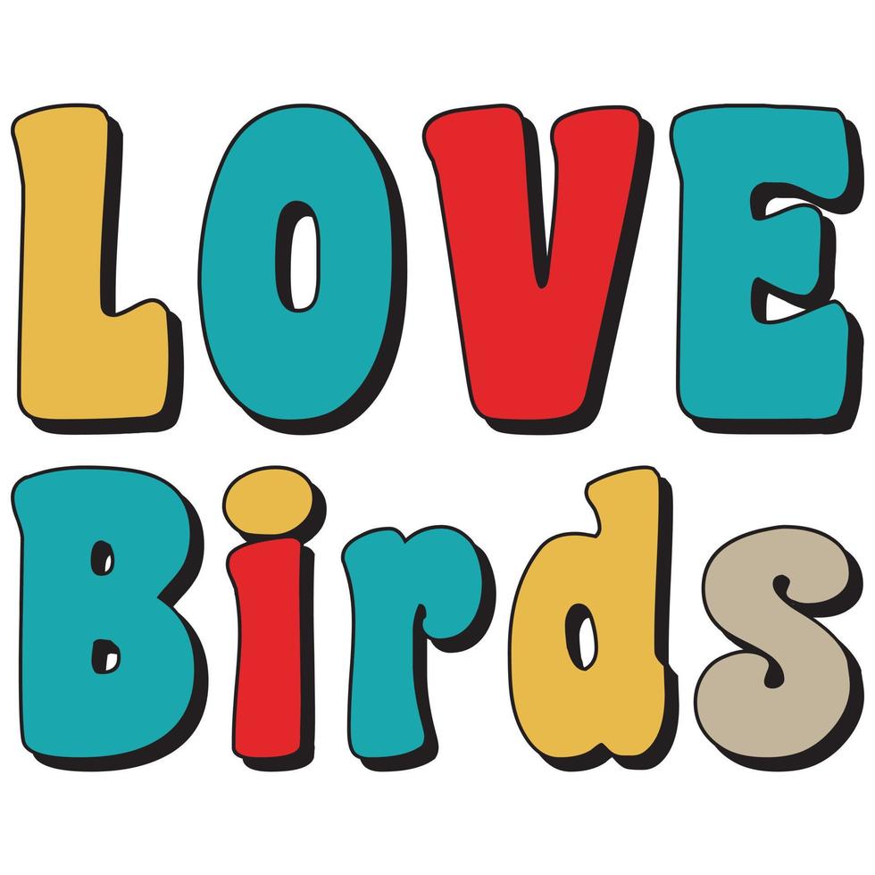 camiseta de pássaros de amor vetor