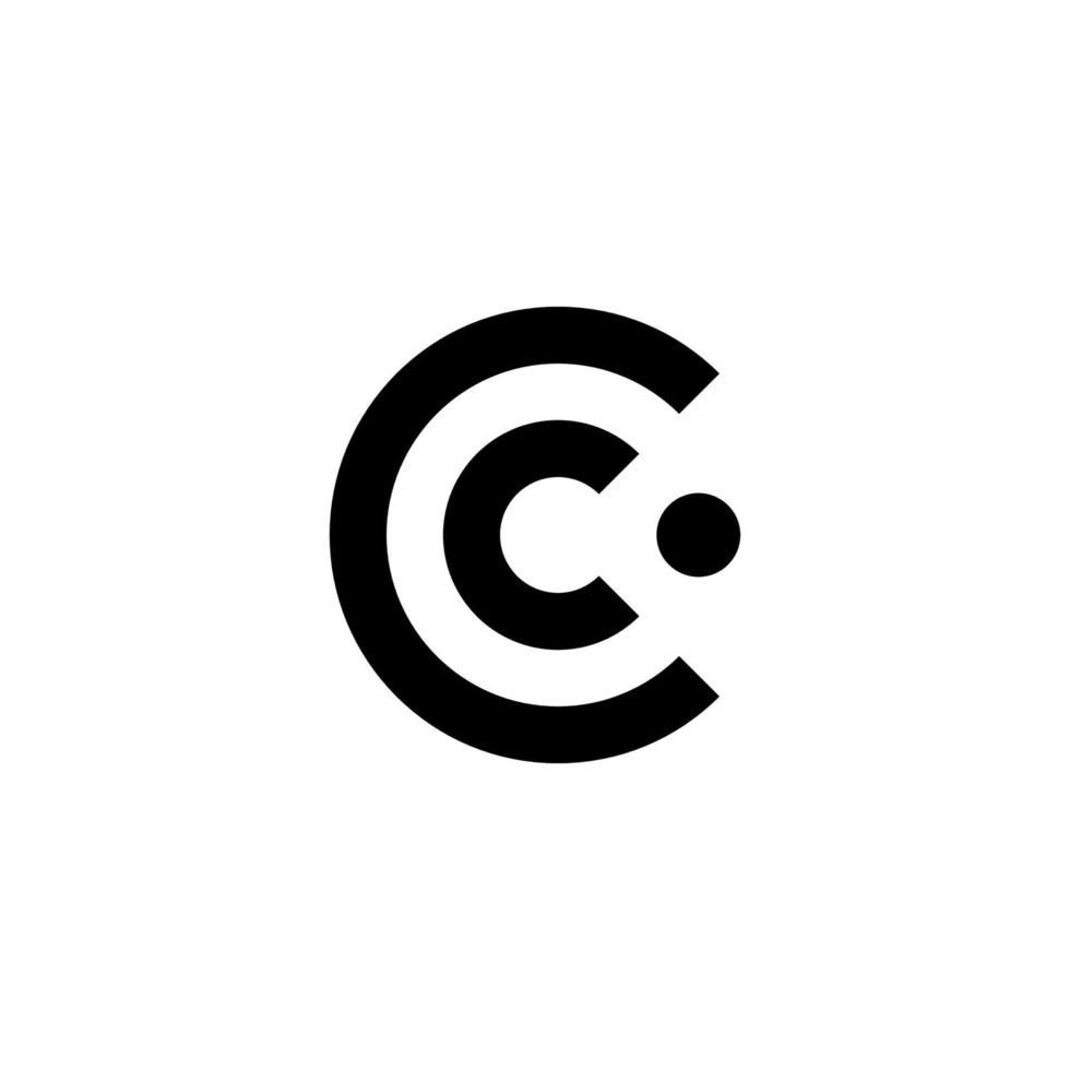 ícone de design de logotipo criativo e minimalista letra c editável em formato vetorial na cor preto e branco vetor