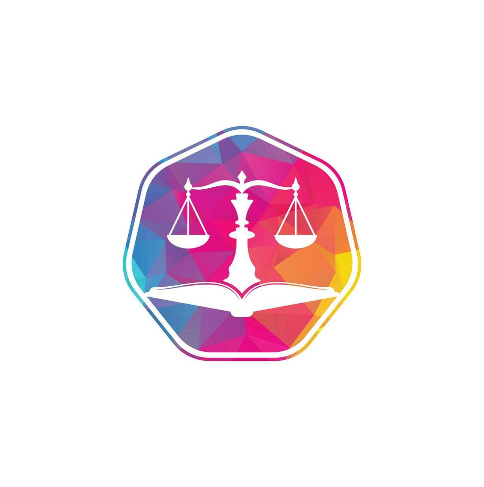 design de logotipo de educação em direito. vector libra e combinação de logotipo de livro aberto.