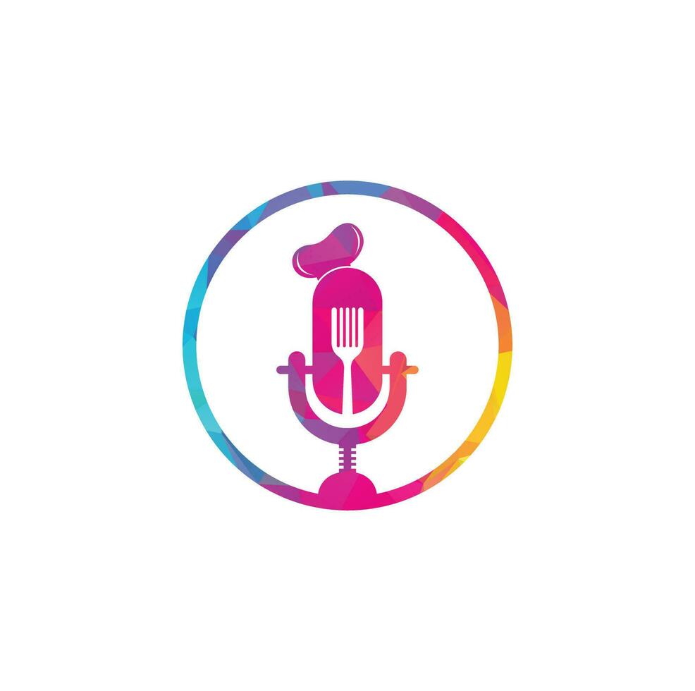 modelo de design de logotipo de podcast de chef. vetor de design de logotipo de educação de chef