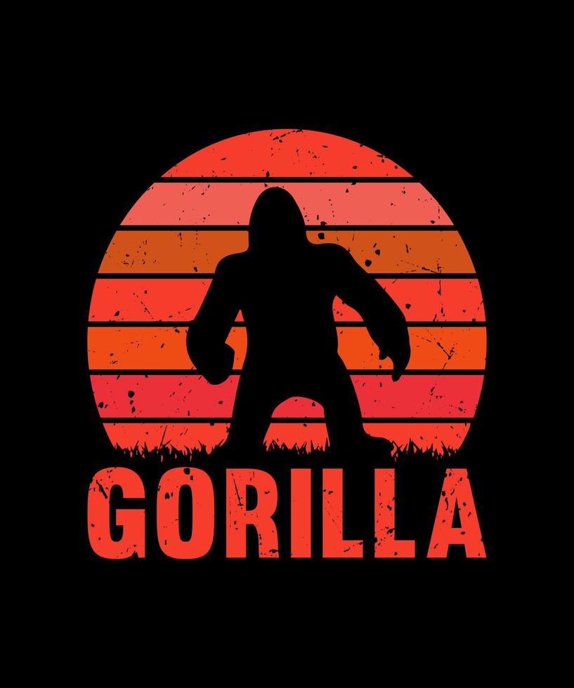 design de camiseta de vetor de gorila