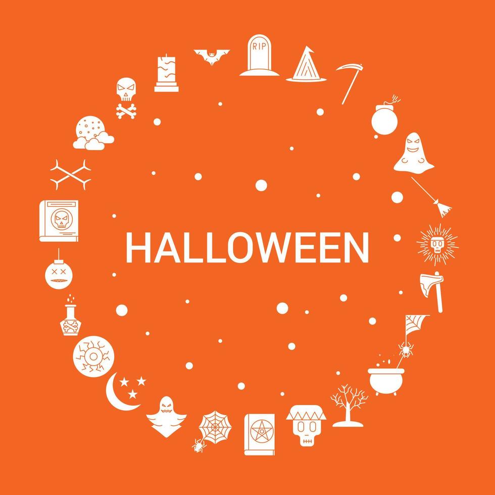modelo de vetor infográfico de conjunto de ícones de halloween