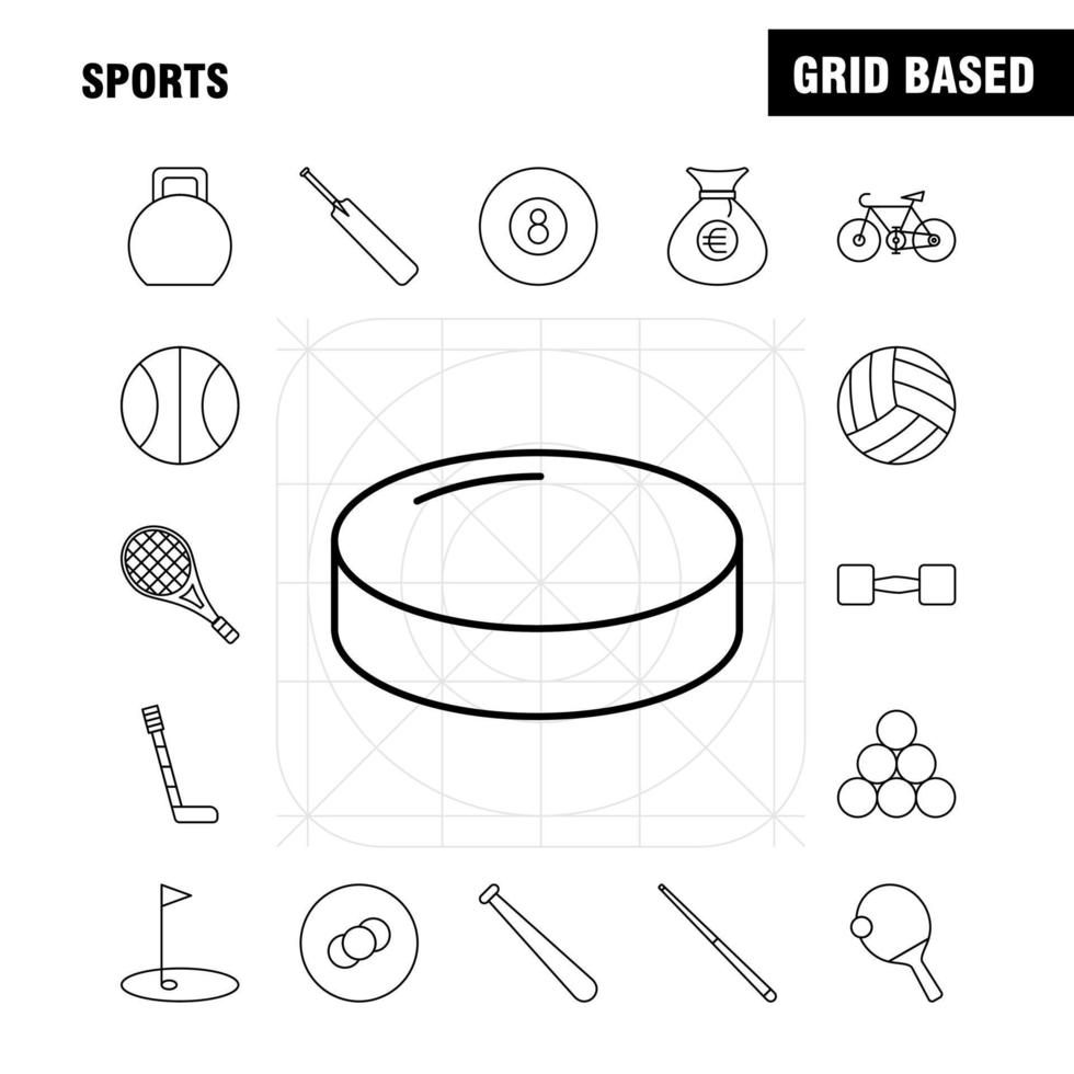 ícone de linha de esportes para impressão na web e kit uxui móvel, como vetor de pacote de pictograma de críquete de bastão de beisebol taco de beisebol esportivo morcego de críquete