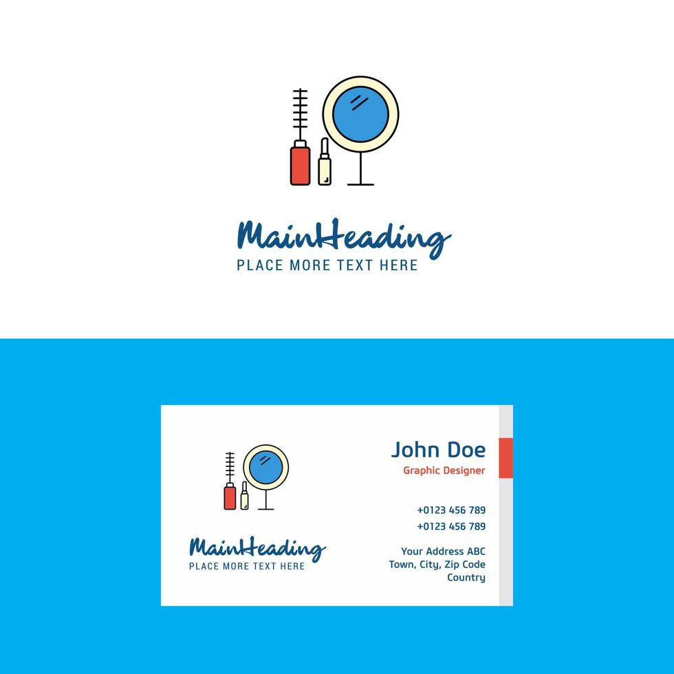 logotipo de maquiagem plana e modelo de cartão de visita design de logotipo de conceito de negócios vetor