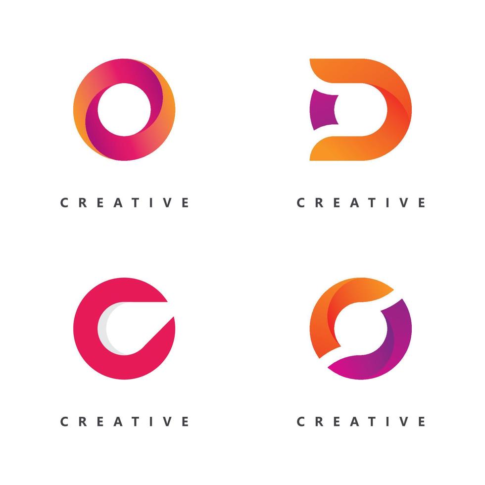 modelo de vetor de logotipo de letra o design de logotipo inicial de letra o criativo
