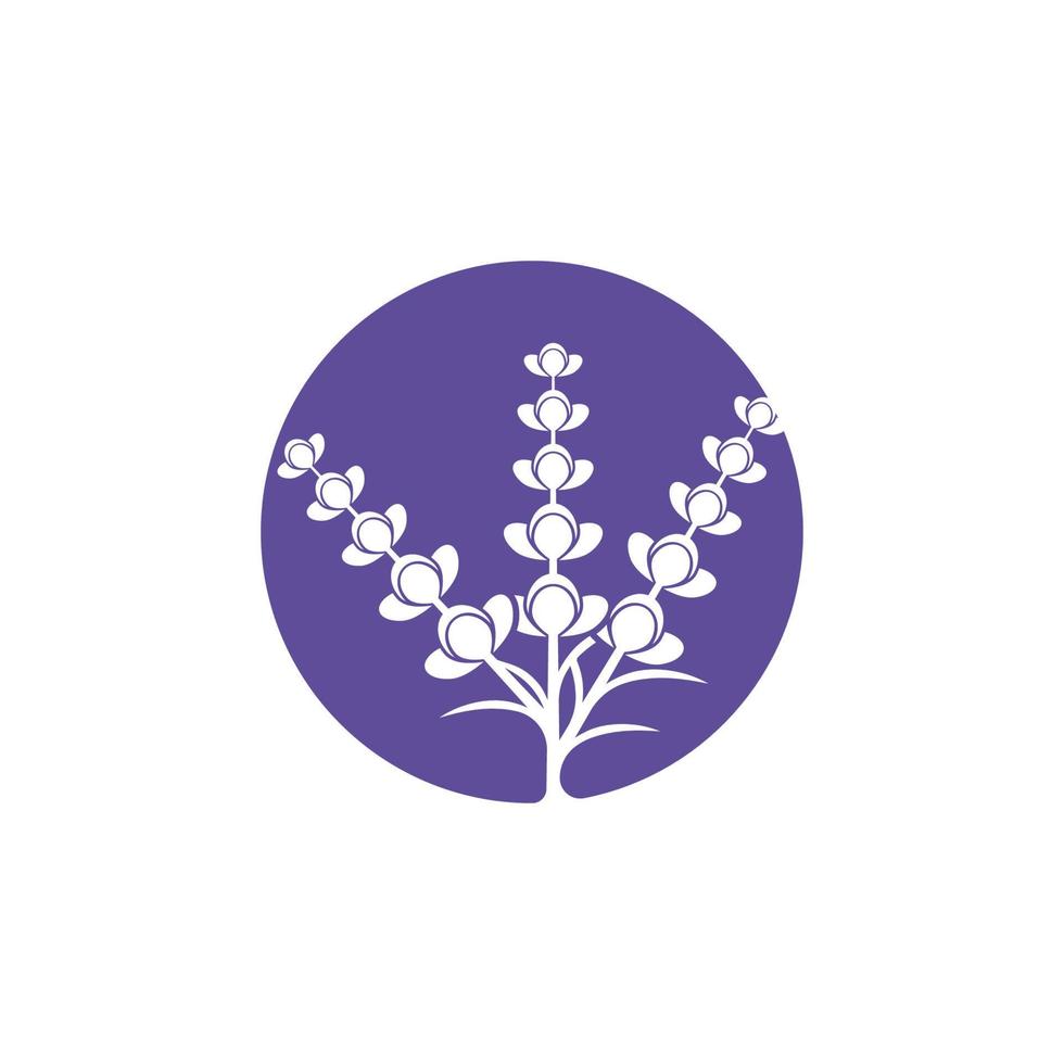 vetor de logotipo de flor de lavanda fresca