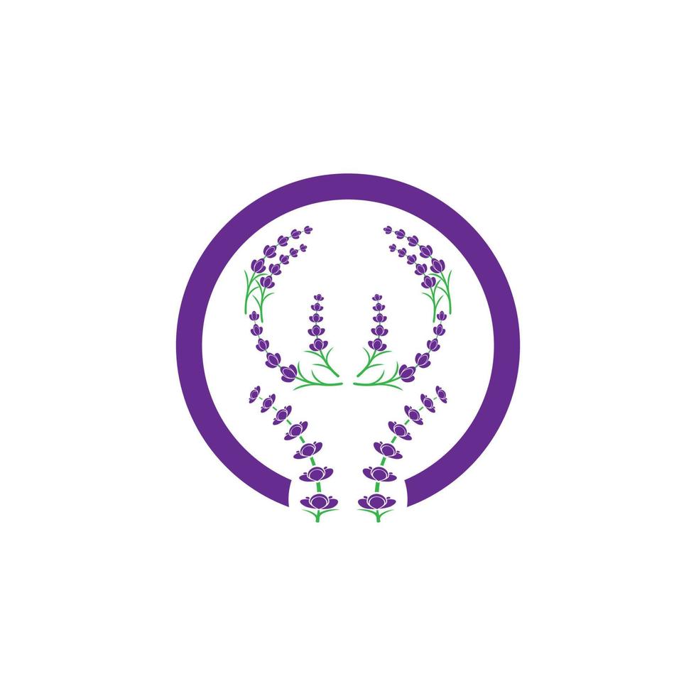 vetor de logotipo de flor de lavanda fresca