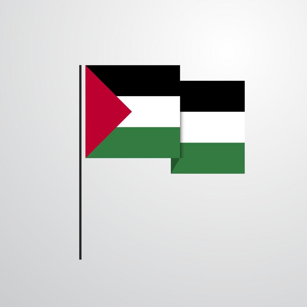 vetor de design de bandeira acenando palestina