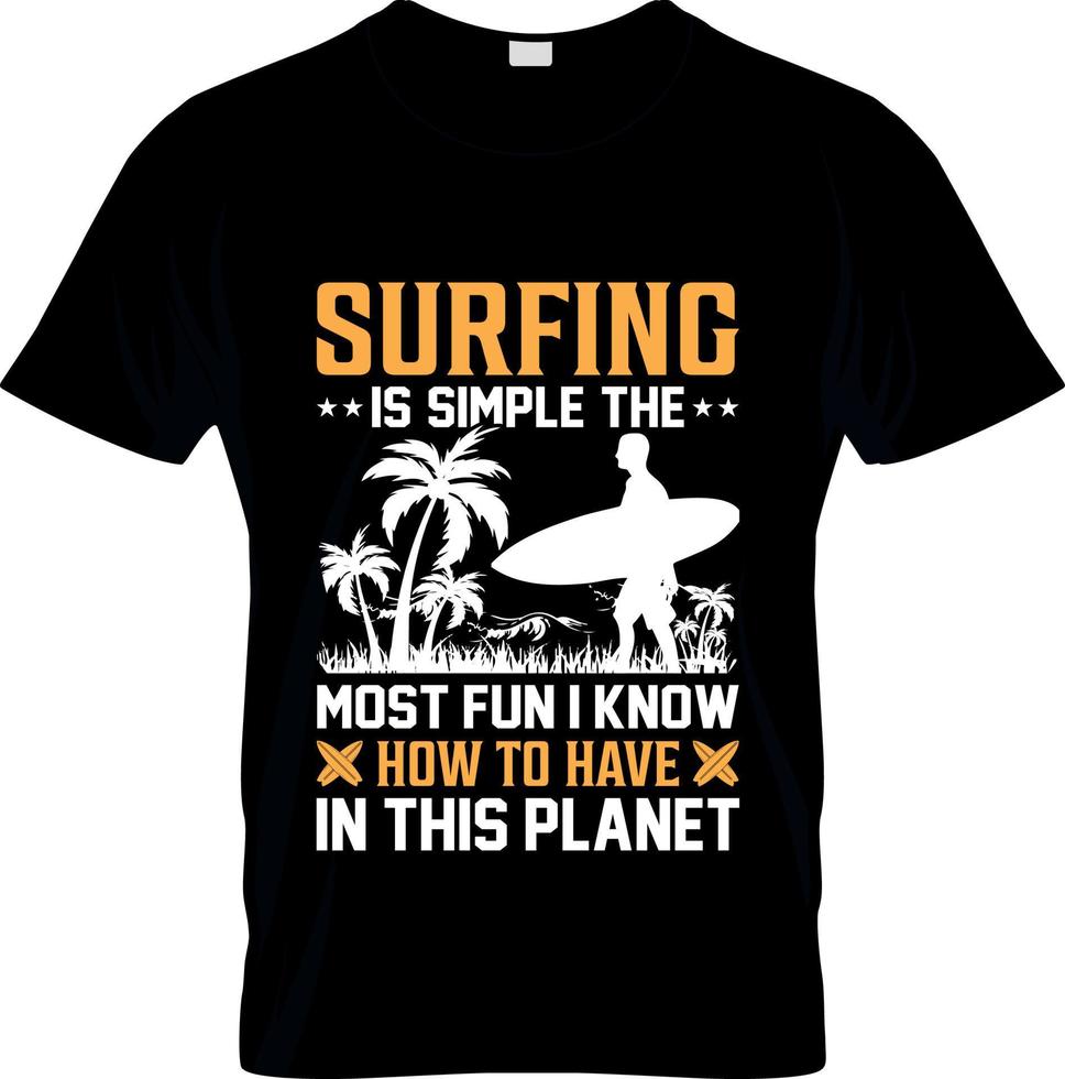 design de camiseta de surf, slogan de camiseta de surf e design de vestuário, tipografia de surf, vetor de surf, ilustração de surf