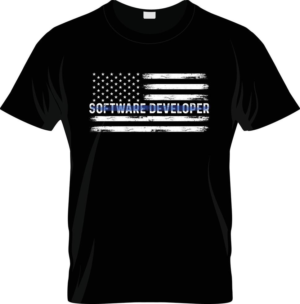 design de camiseta de desenvolvedor de software, slogan de camiseta de desenvolvedor de software e design de vestuário, tipografia de desenvolvedor de software, vetor de desenvolvedor de software, ilustração de desenvolvedor de software