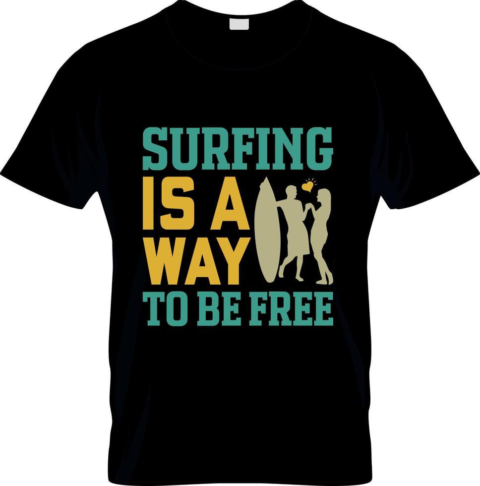 design de camiseta de surf, slogan de camiseta de surf e design de vestuário, tipografia de surf, vetor de surf, ilustração de surf