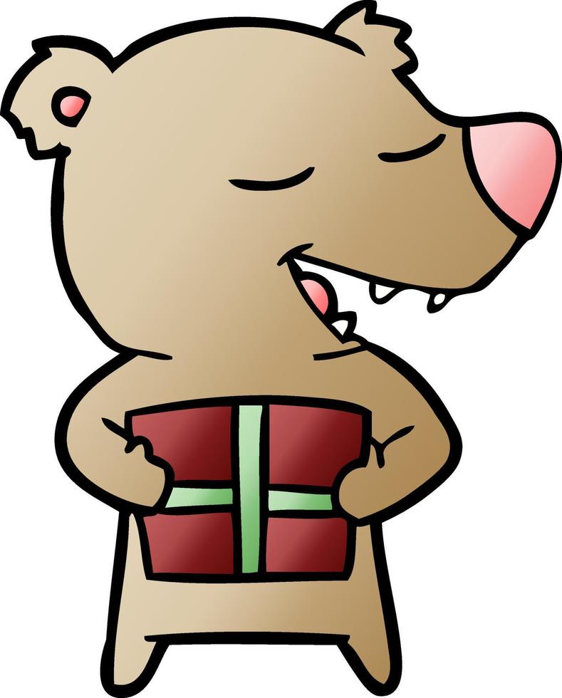 personagem de urso vetorial em estilo cartoon vetor