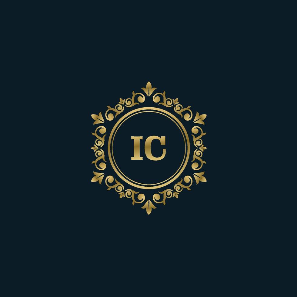 logotipo da letra ic com modelo de ouro de luxo. modelo de vetor de logotipo de elegância.