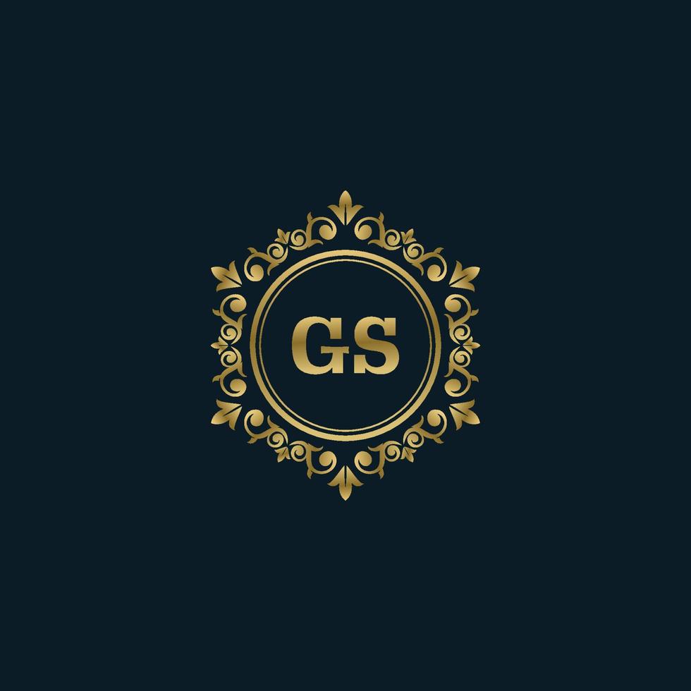 logotipo da letra gs com modelo de ouro de luxo. modelo de vetor de logotipo de elegância.
