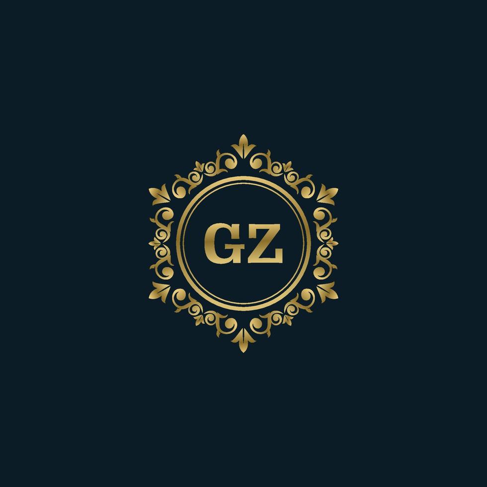 logotipo da letra gz com modelo de ouro de luxo. modelo de vetor de logotipo de elegância.