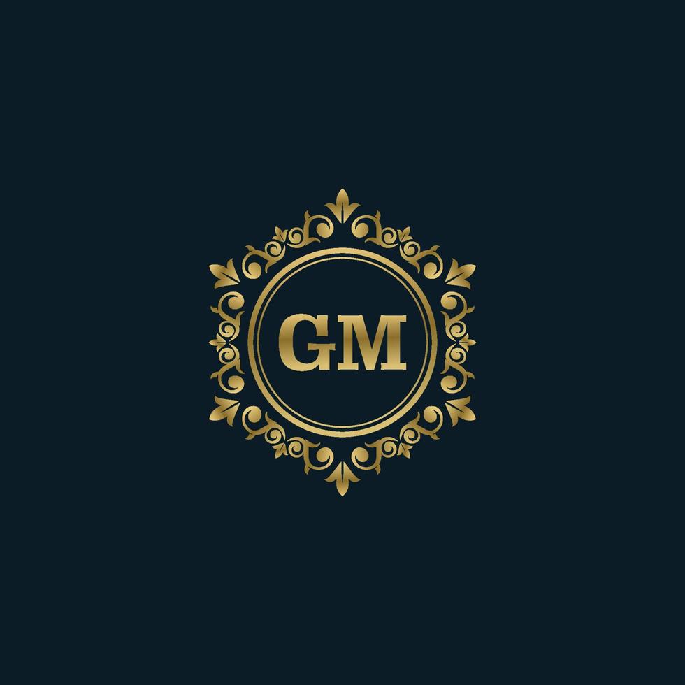 logotipo da carta gm com modelo de ouro de luxo. modelo de vetor de logotipo de elegância.