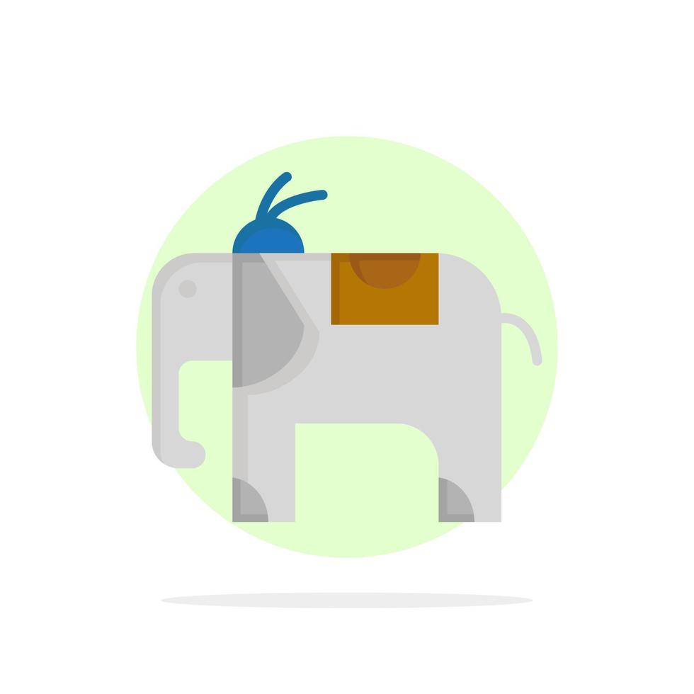ícone de cor plana de fundo círculo abstrato animal elefante vetor