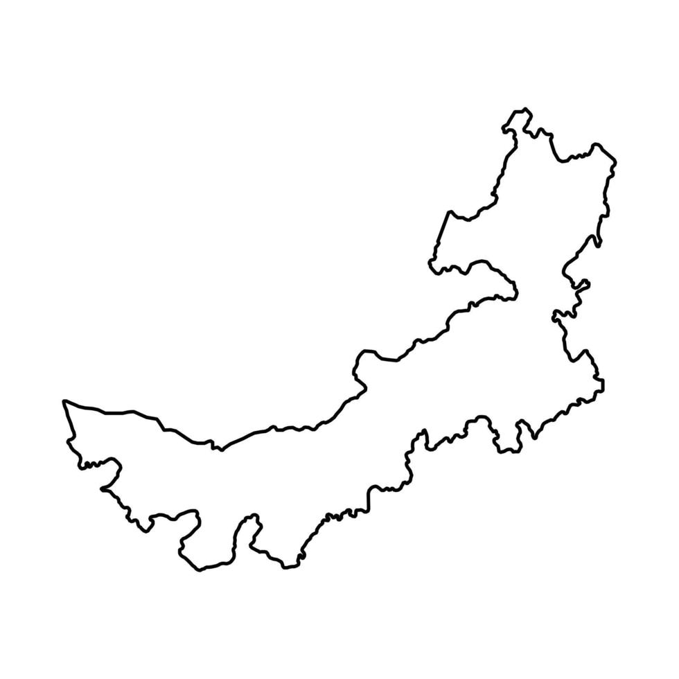 mapa da região autônoma da mongólia interior, divisões administrativas da china. ilustração vetorial. vetor
