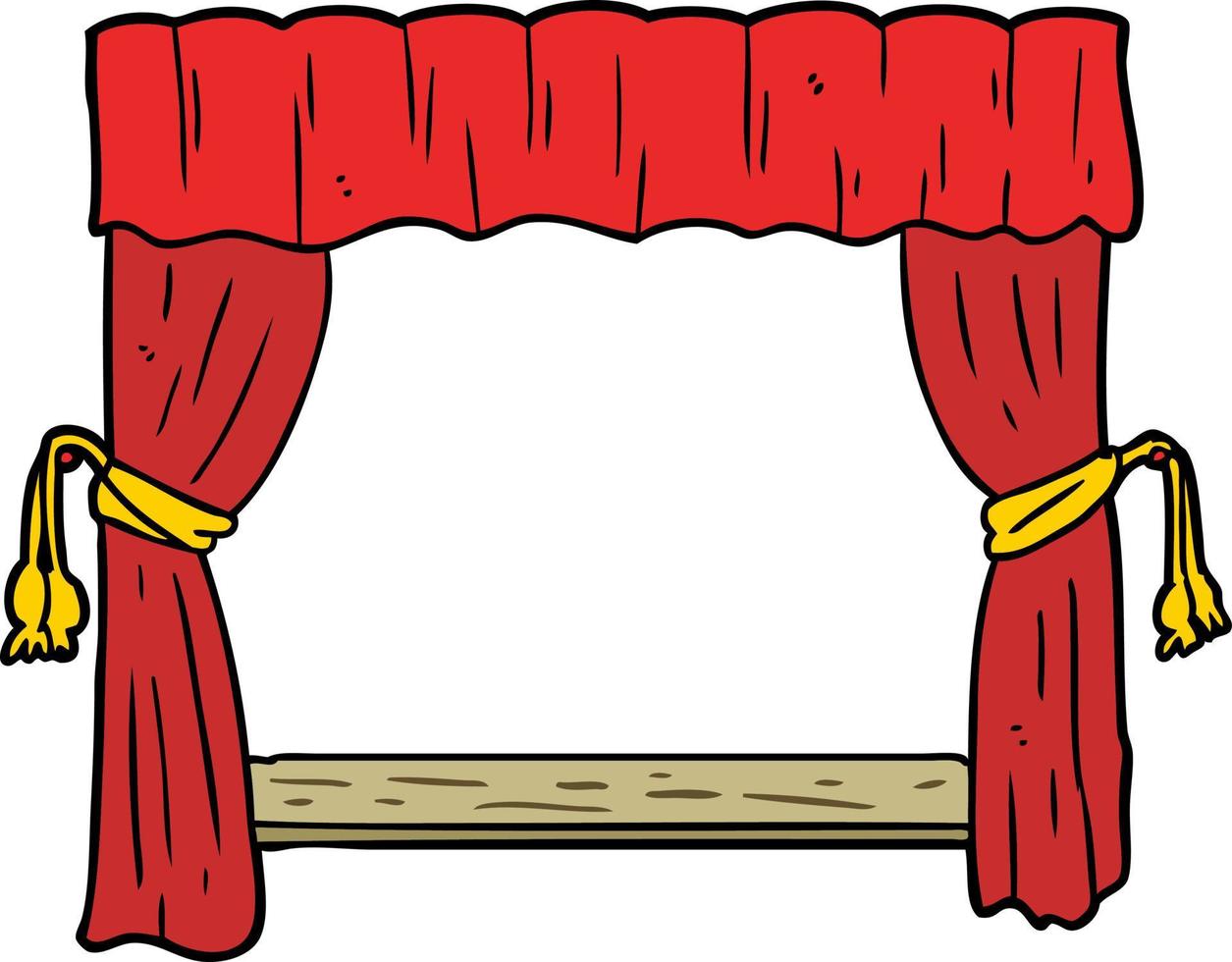 cortinas de palco de desenhos animados vetor