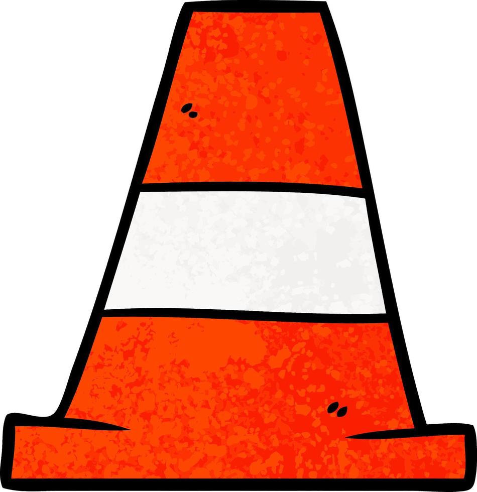 cone de trânsito de desenho animado vetor