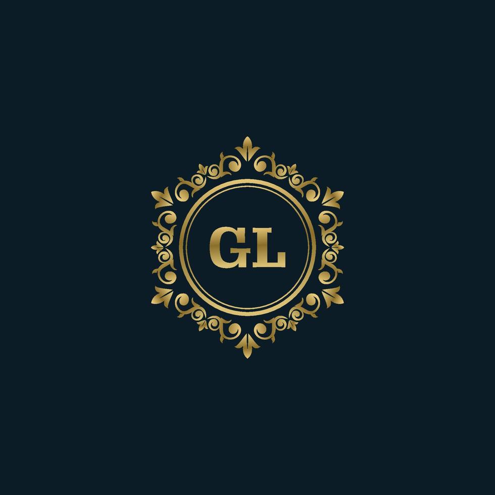 letra gl logotipo com modelo de ouro de luxo. modelo de vetor de logotipo de elegância.