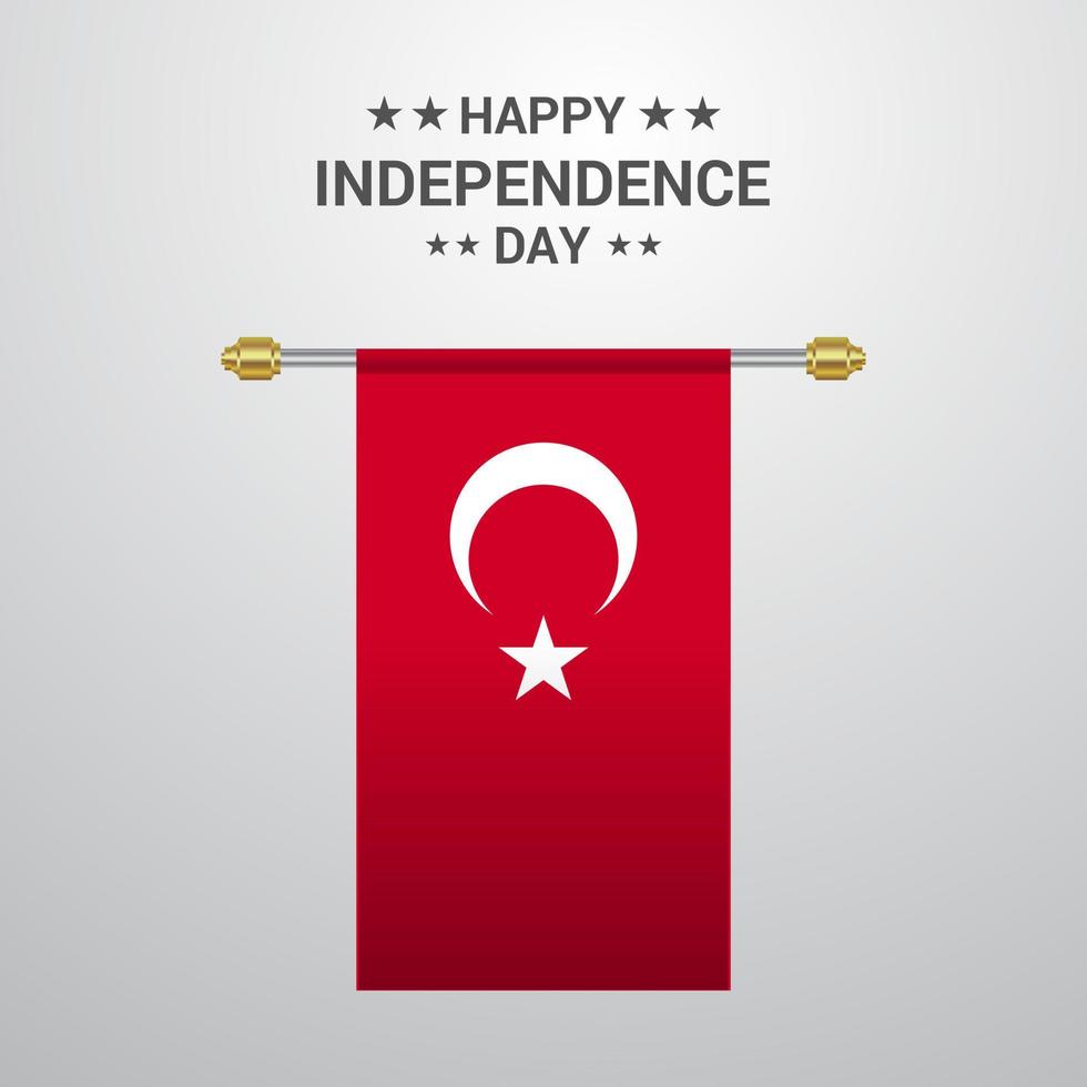 fundo de bandeira pendurada do dia da independência da turquia vetor