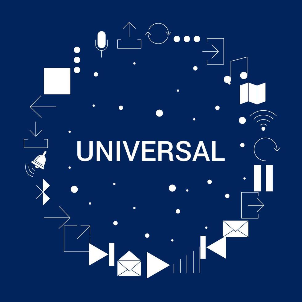 fundo de ícone universal criativo vetor